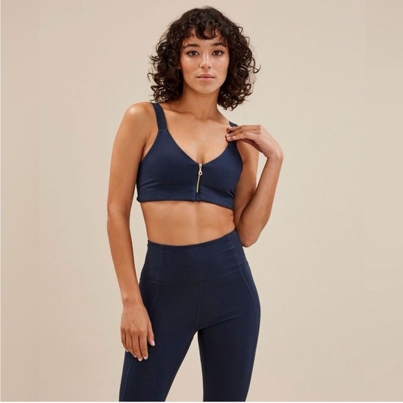 Girlfriend Collective Monroe Sports Bra Midnight Blue - Picture 1 of 7